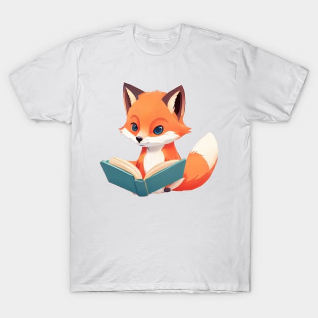 fox reading a book T-Shirt by Majkel&Majkel